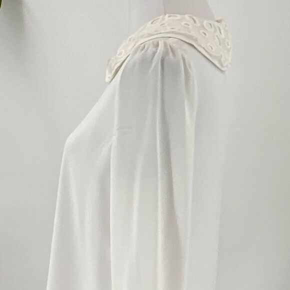 Forever 21 White Short Sleeve Blouse Small - Picture 8 of 10